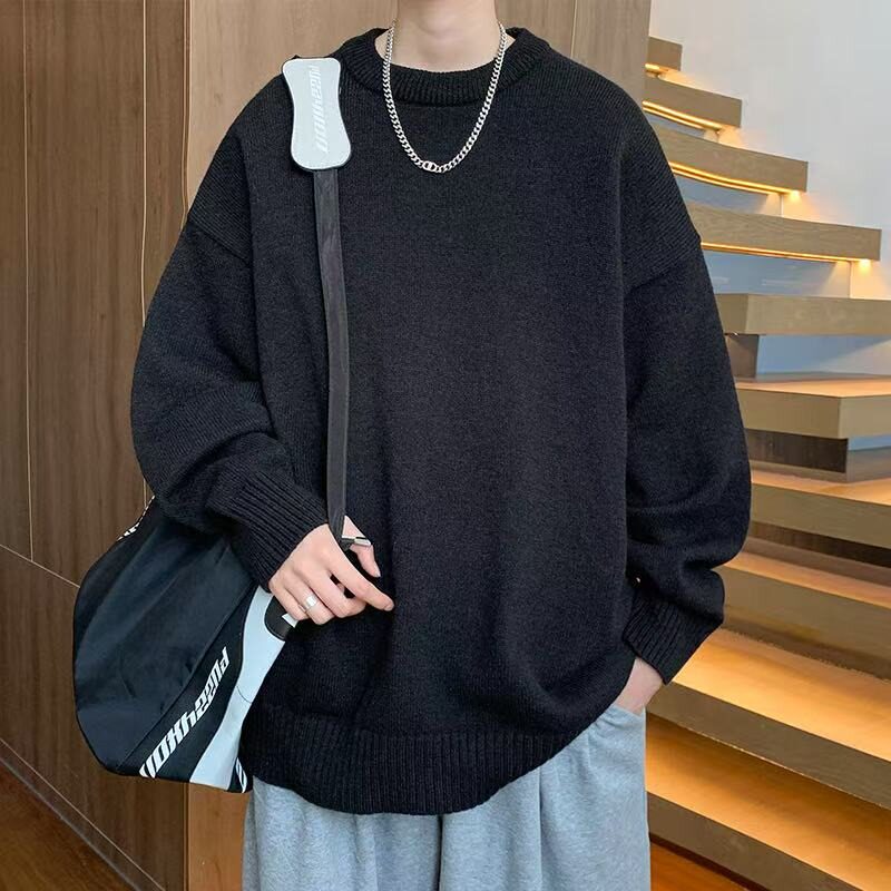 毛衣男士冬季宽松慵懒风日系小众复古线衣外套简约内搭打底针织衫