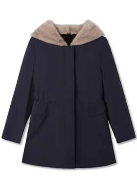 【阿楠anan】气质轻奢中长款连帽女收腰抽绳尼克服外套5E2232009