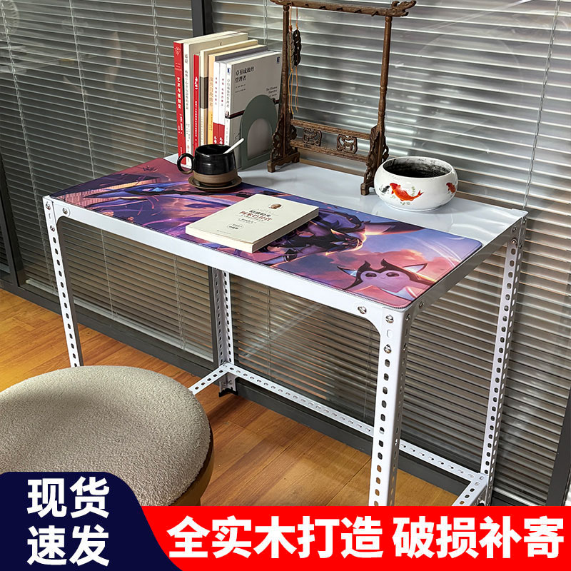 角钢书桌电脑桌货架学习桌多层落地置物架学生书本一体式收纳架