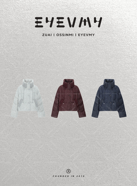 【双色暖纱】】90白鸭立领针织拼接面包服短款外套WT54OWK036