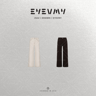 WT54TSY074 冬日刺绣口袋加绒加厚直筒牛仔裤 软糯奶茶裤