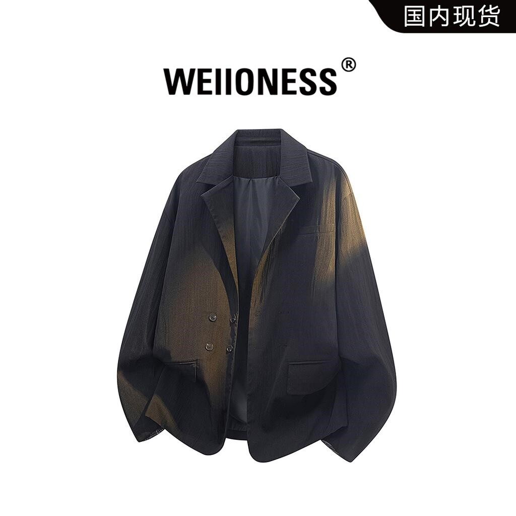 WEIIONESS简约时尚西服男士春季新款老钱风休闲宽松潮流西装外套