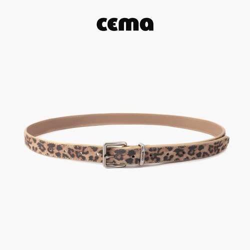 CEMA皮带磨砂牛皮复古豹纹腰带