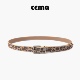 皮带 y2k辣妹设计感牛仔裤 CEMA真皮皮带磨砂牛皮复古豹纹个性 时尚