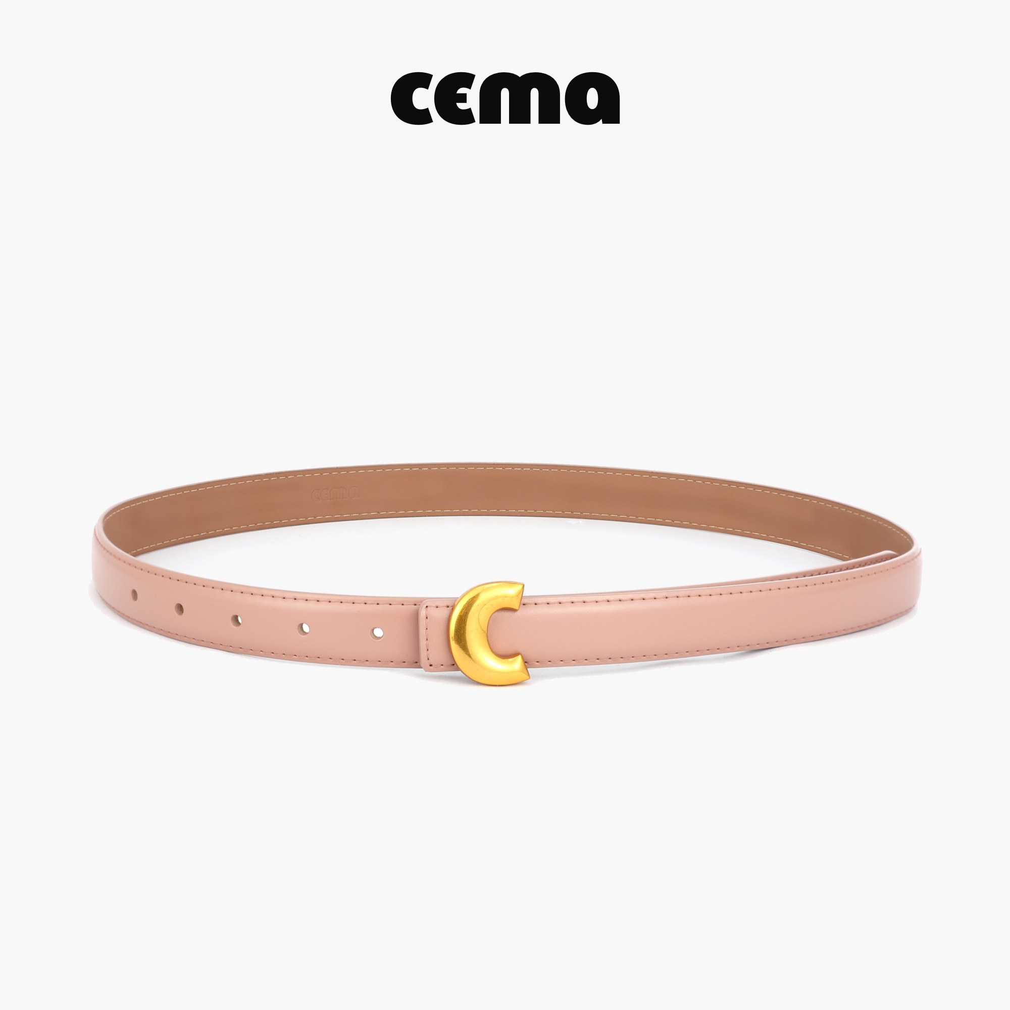 CEMA樱花粉色复古时尚牛仔裤腰带