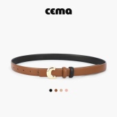 CEMA真皮皮带女C扣时尚 个性 百搭复古高级感实用配饰双面腰带女