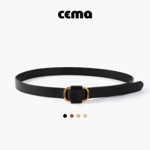 搭配 装 CEMA真皮皮带无孔复古时尚 休闲百搭配饰牛皮腰带高级感裤
