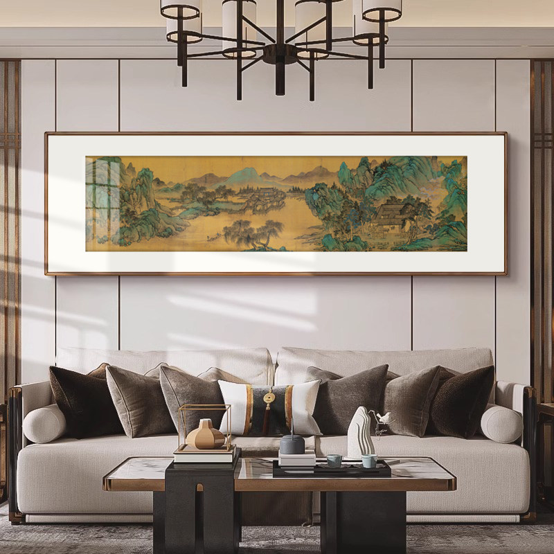 新中式山水画客厅装饰画沙发电视背景墙挂画仿古茶室名家山水画作