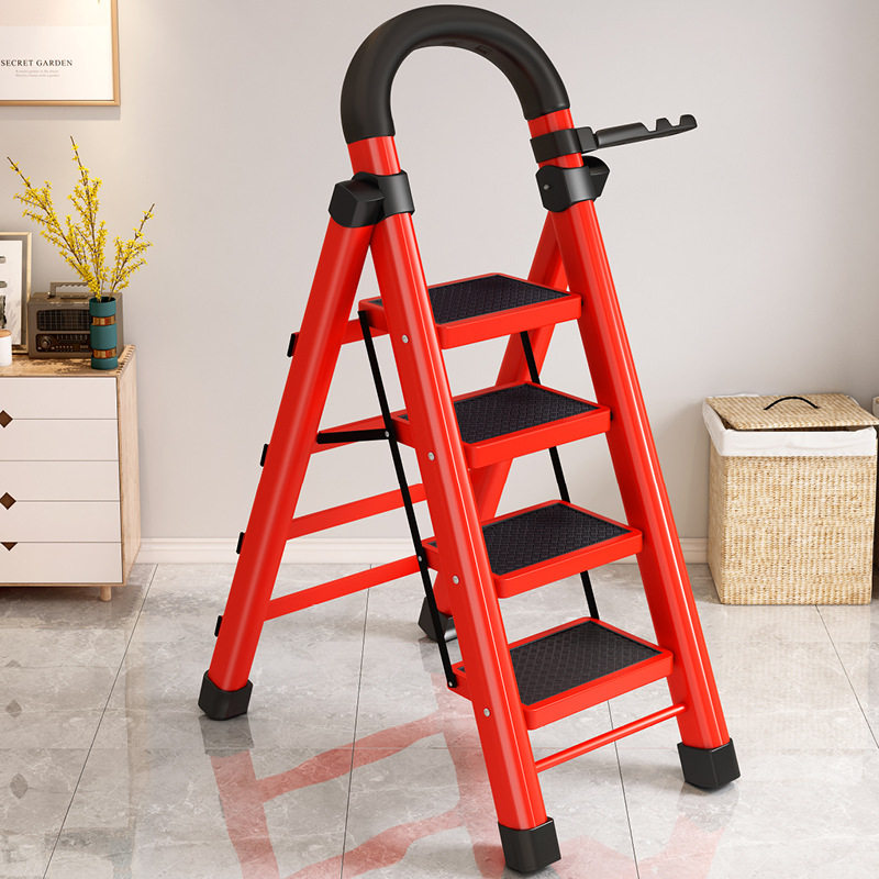 家用折叠室内加厚人字梯登高多功能移动碳钢楼梯爬梯便携折叠梯子