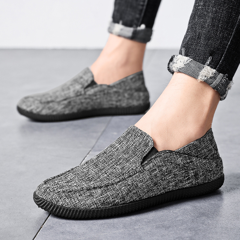 2025新款时尚男士一脚蹬懒人休闲鞋春秋夏季潮百搭两穿软底帆布鞋