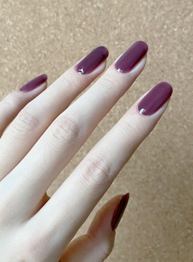 cs-06葡紫迷长假指甲片穿戴美甲贴成品甲片24片美甲贴