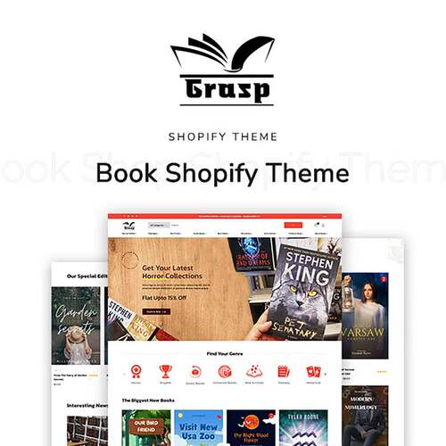 [无风险]Grasp Shopify2.0书籍电子产品唱片杂志网站主题模板