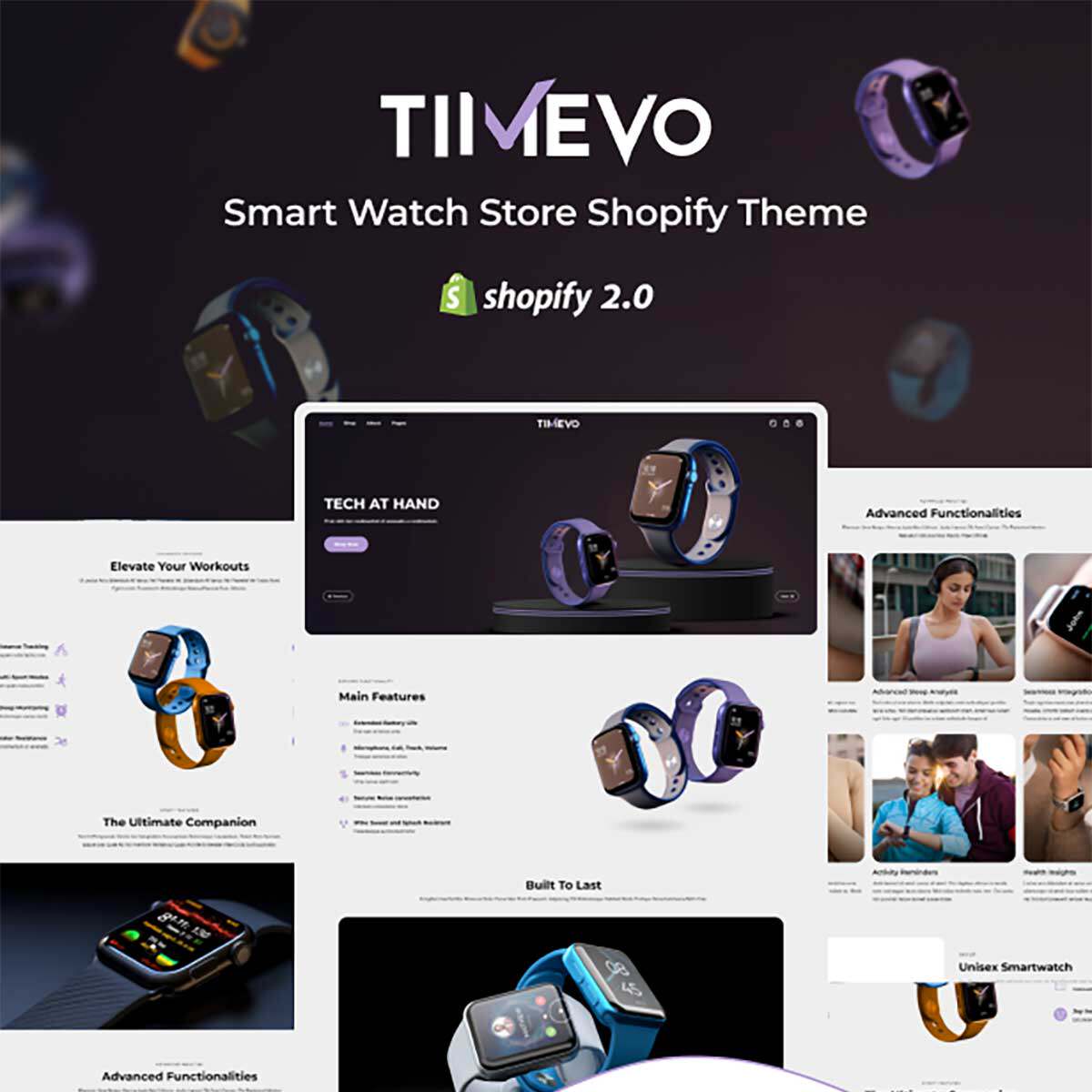 手表腕表手机单品电子产品Timevo Shopify跨境电商独立站主题模版