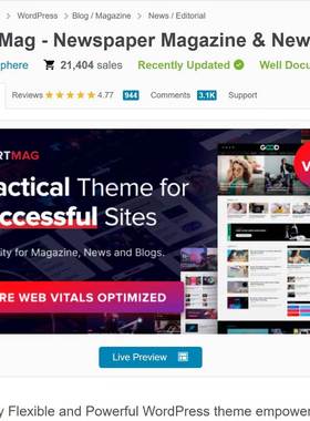现代简洁杂志报纸评论博客wordpress网站主题模板SmartMag 10.3.2
