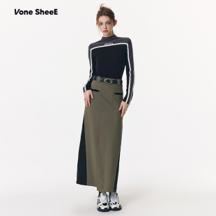 显瘦打底衫 Vone t恤上衣女修身 2025早秋辣妹半高领长袖 内搭 SheeE