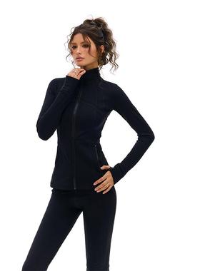 Vone SheeE 美式复古黑色弹力瑜伽服外套女秋冬修身显瘦辣妹衣服