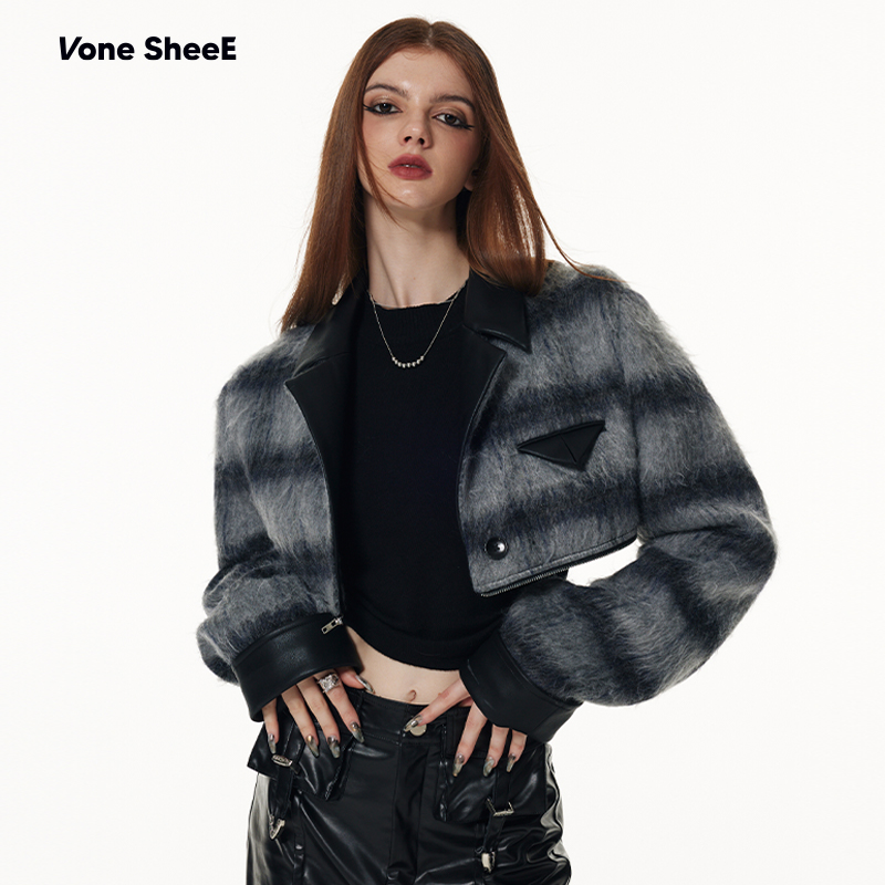 VoneSheeE可拆卸西装毛呢外套