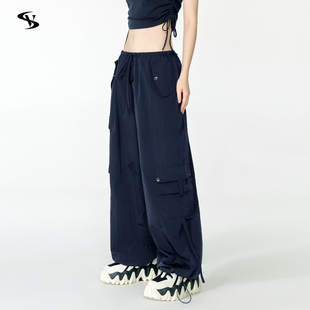 美式 运动垂感薄款 直筒宽松阔腿工装 Vone 女夏季 防晒面料 裤 SheeE