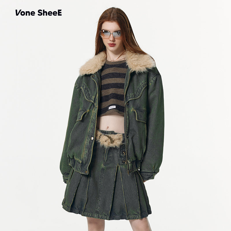 VoneSheeE牛仔棉衣外套