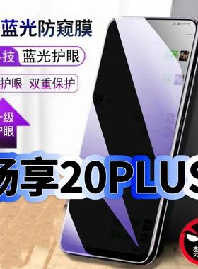适用华为畅享20Plus钢化膜FRL-TN00抗蓝光防窥膜HUAWEI护眼手机膜5G黑边保护隐私防偷窥看贴膜防摔爆高清玻璃