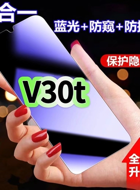适用真我v30t蓝光防窥膜RMX3618黑边钢化膜RelameV30T防偷窥手机膜v30护眼隐私保护膜5G全屏防摔爆屏高清贴膜