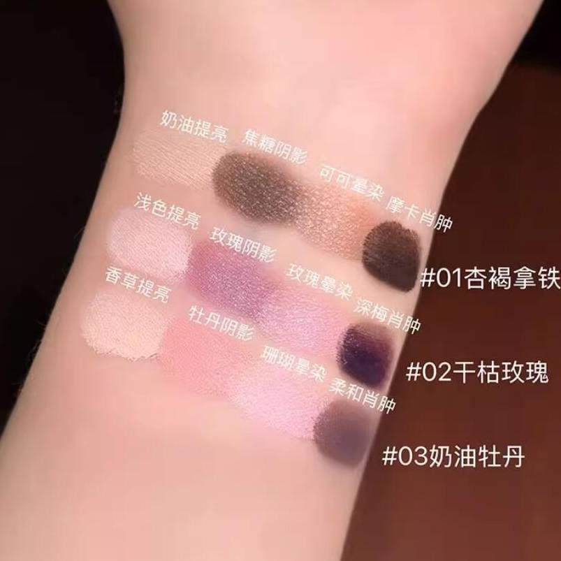 四色雾绒眼线膏盘自然勾勒化妆师专用带刷子粉棕色卧蚕下至眼线笔图片