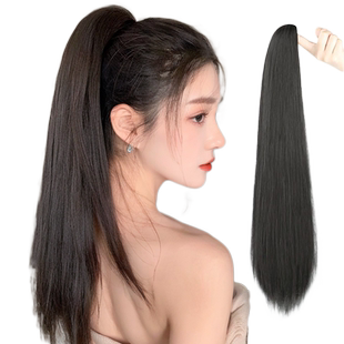 假发辫马尾假发辫子抓夹式长辫子发饰假高短长仿真发绑带直发自然