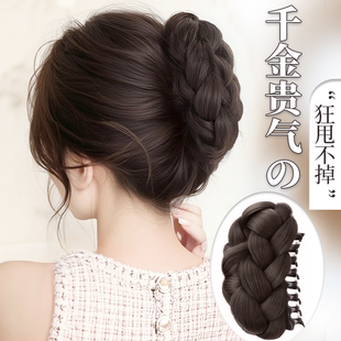 丸子头假发女抓夹麻花辫高颅顶花苞头懒人盘发神器古风发包仿真发