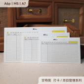 米哥Mesked 特种纸手帐内页 月度打卡甘特图｜M5A7A6p 活页替芯