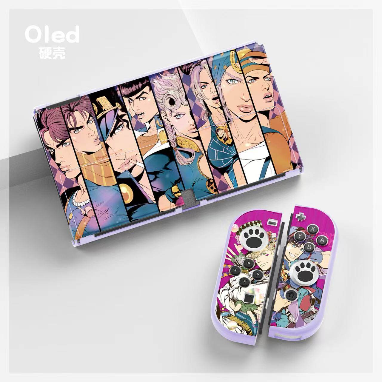 任天堂OLED保护套全包分体硬壳switcholed防摔JOJO黄金之凤摇杆帽