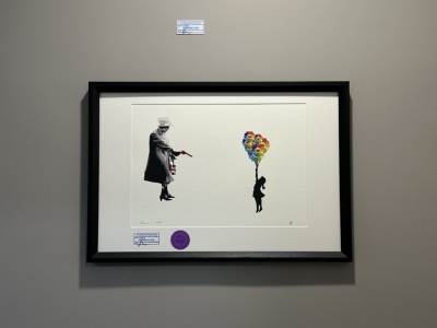 S5h正品限量潮流艺术版画  Banksy班克斯&村上隆 创意客厅装饰画