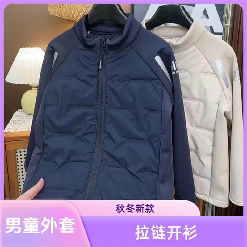 千禧臻品秋冬男童拉链开衫外套儿童洋派韩版棉服R薄棉袄中大童外