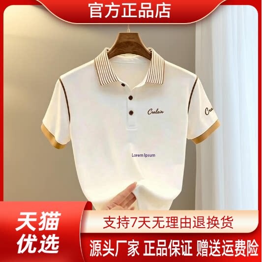 享奢名品男装高端欧货大气轻奢短袖POLO衫男士夏季高级感商务上衣