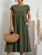 Solid Combination Color Vintage Long Dress Fashion ant