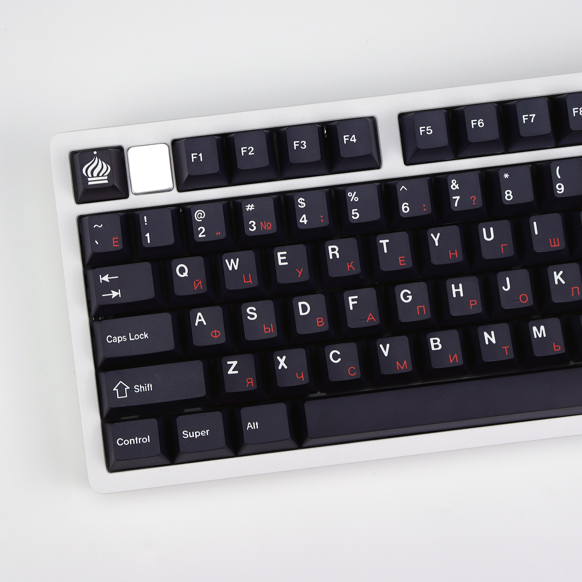 KBDiy GMK黑白红主题键帽俄语布局PBT五面热升华原厂高度机械键盘