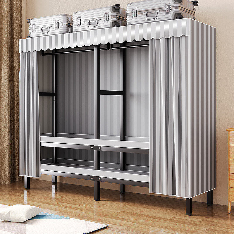 免安装简易衣柜可折叠钢架结实耐用布衣柜挂衣衣橱现代简约多户型