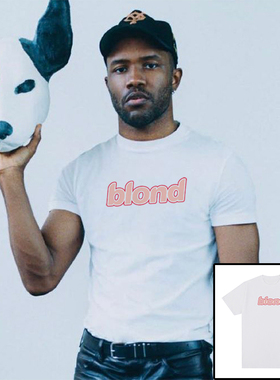 BLOND印花T恤Frank Ocean法海短袖嘻哈说唱宽松复古ins同款情侣潮