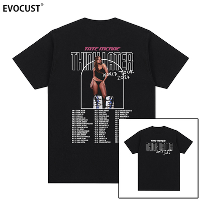 Tate McRae短袖T恤泰特麦克蕾think later字母Greedy专辑印花男女