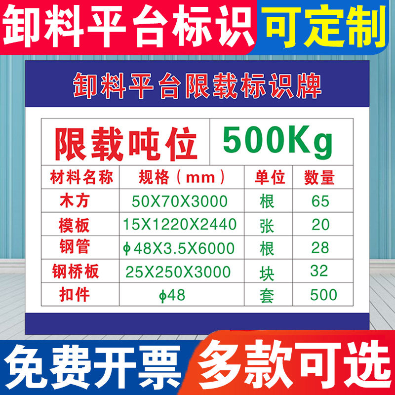 工地卸料平台标识牌验收合格牌卸料平台限重限载警示牌货梯禁止载人