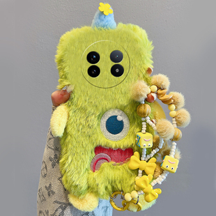 刺绣独眼怪适用vivoxfold3pro手机壳xfold2卡通xflip挂链vivo秋冬季vovo折叠屏毛茸茸vivi毛绒+十可爱立体硬