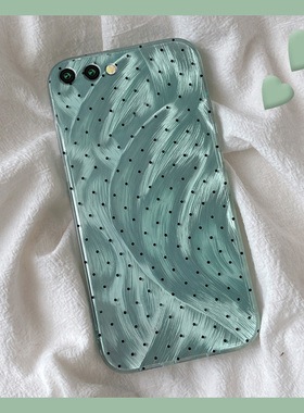 羽纱绿色波点适用三星w23flip手机壳zfold5高级感3简约zflip5新款zfold2折叠屏硬壳w22小众w21个性galaxy创意