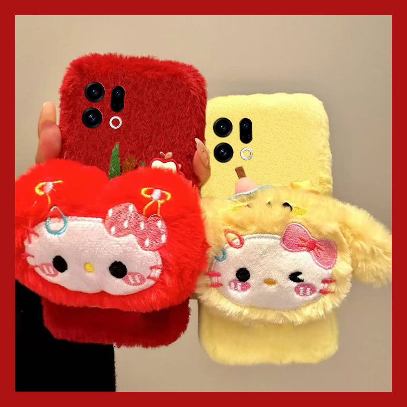 苹果星星kt猫适用oppofindx9plus手机壳fondx8凯蒂猫x50pro立体k12x秋冬x7毛绒x6por硅胶ultra软5/x3/realme