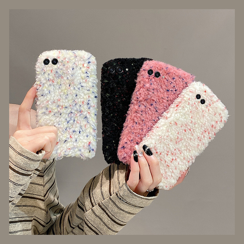 ins风拼色墨点适用三星zflip7fe手机壳zfold6冬天zflip5毛绒w23flip秋冬季3折叠屏zfold2晕染w22硬w21/galaxy