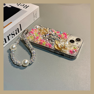 彩色钻石花朵适用魅族22mini手机壳note16韩系21pro日韩20水钻18por挂链18x立体7软16spor/16t/16x/16thplus