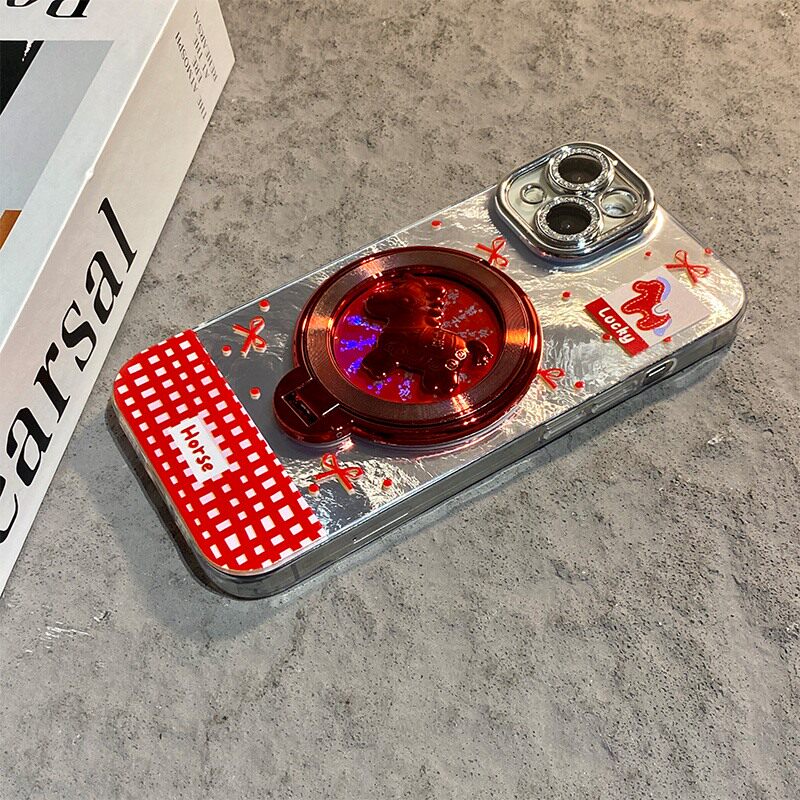 手机壳硅胶冰川纹新年红色2026马