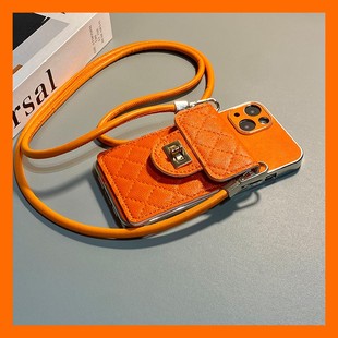 韩系菱格卡包适用oppok13turbo手机壳k12plus立体k11x斜挎k10pro可背带k9s橙色r17零钱包r15牛仔纹oppo日韩软