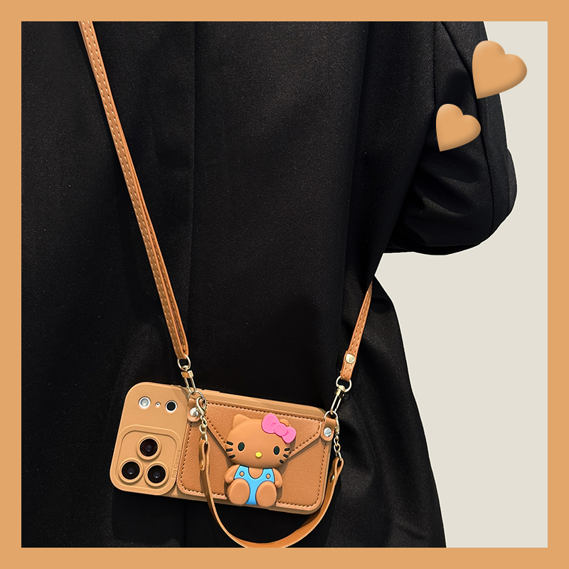 可爱凯蒂猫卡包适用三星s25ultra手机壳s24+零钱包s23斜挎s22可背带s21卡通s20fe挂绳a72十a71/a5/a51/galaxy