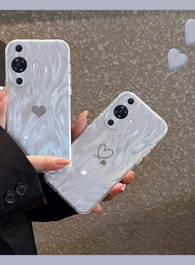 简约爱心适用华为nova12pro手机壳11ultra羽纱10z银色9se高级感8硅胶7i软壳6小众5i个性4e活力版3i少女2plus