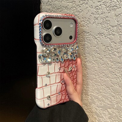 手机壳仿皮皮纹晕染红色鳄鱼纹立