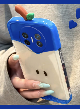 创意蓝色苹果适用华为magicv3手机壳magicvs2立体p50呆萌pockets卡通matexs2简约x5折叠屏x3小众pocket2硬壳p